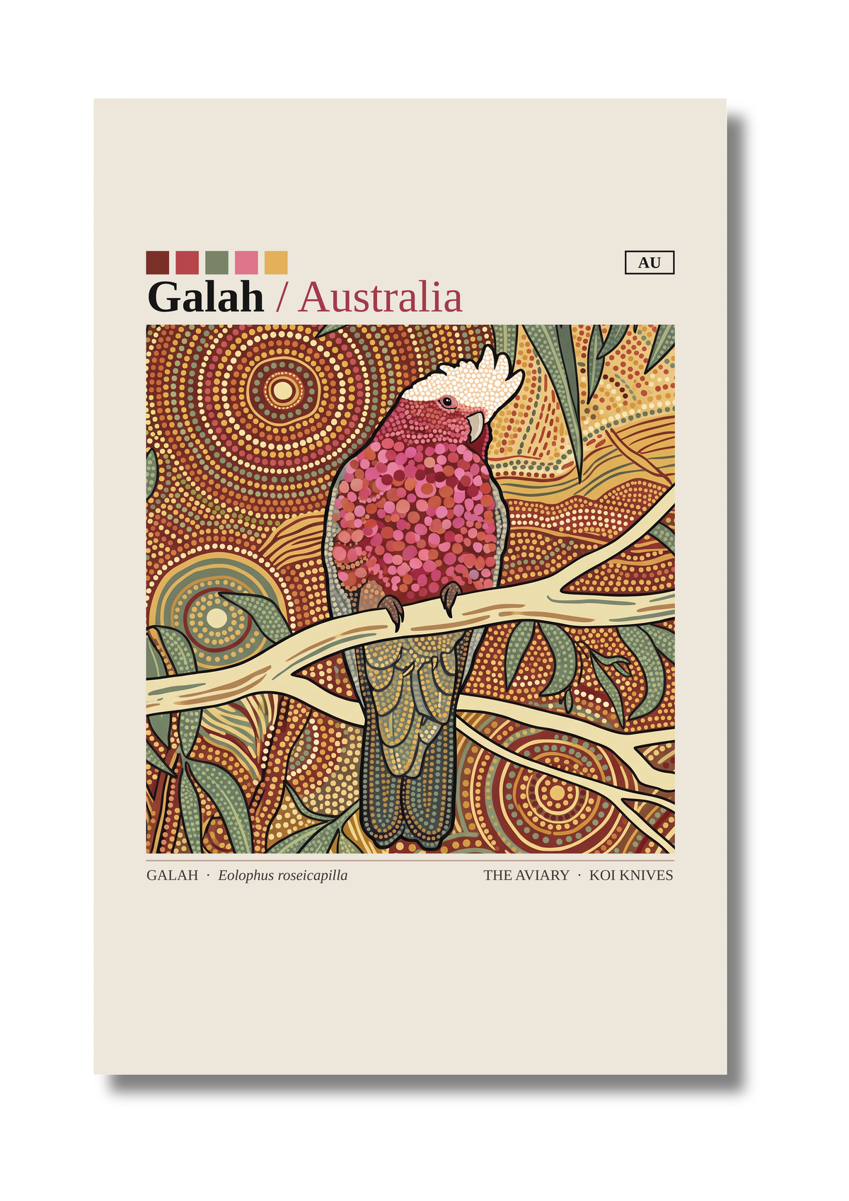 Galah art card by Koi Knives