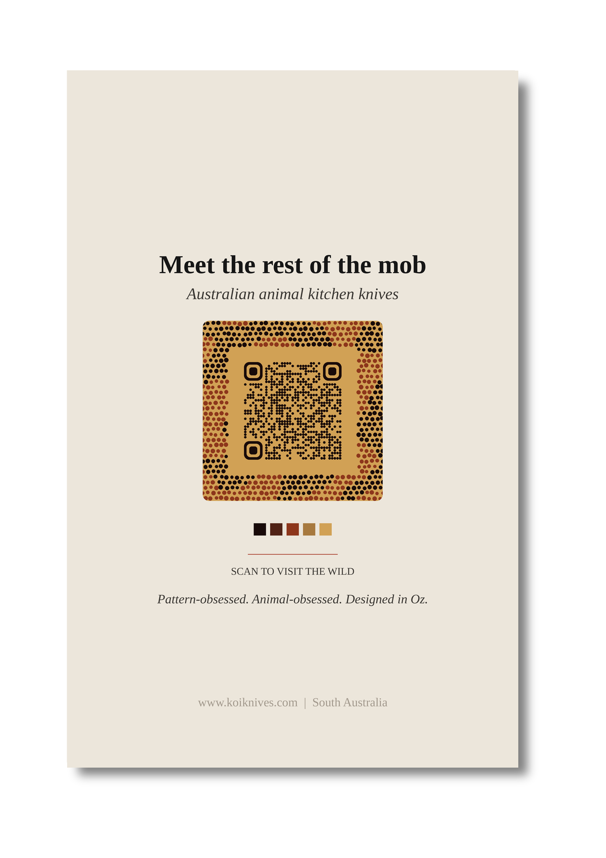 Back of the Gecko art card with QR code