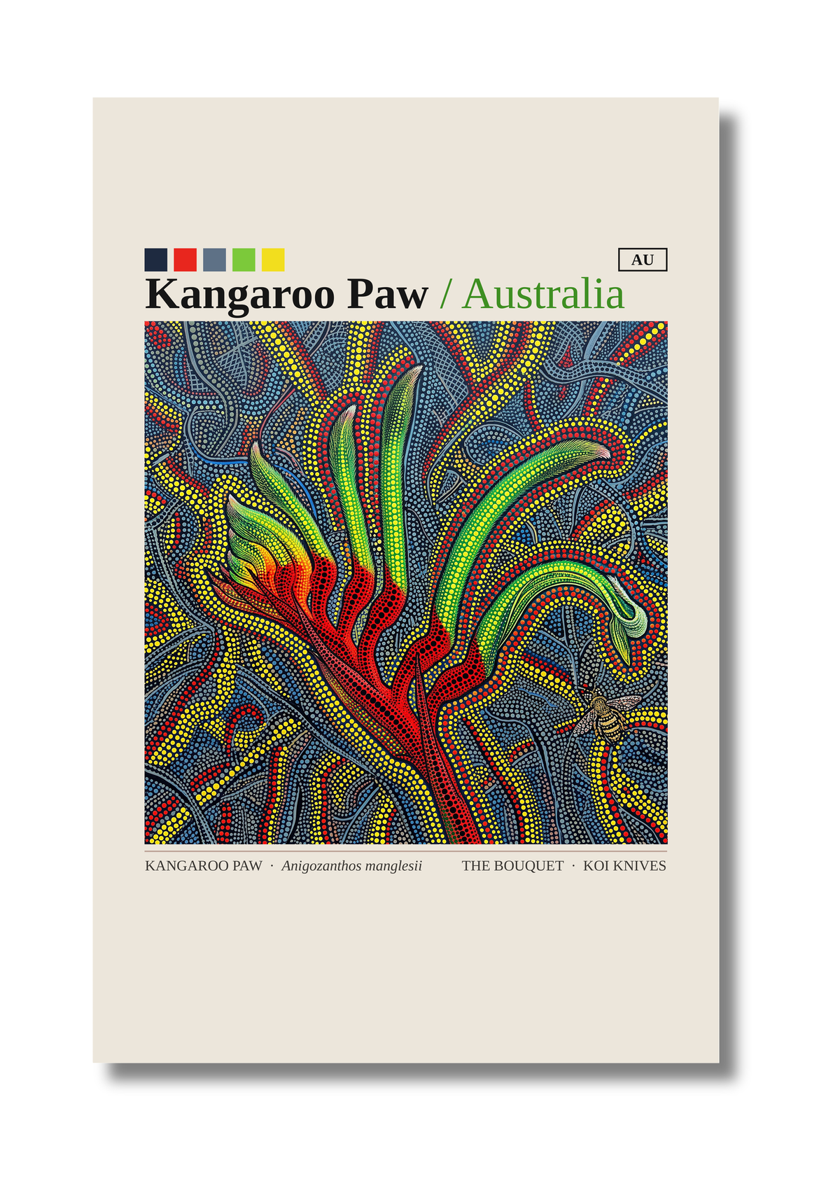 Kangaroo Paw art card by Koi Knives