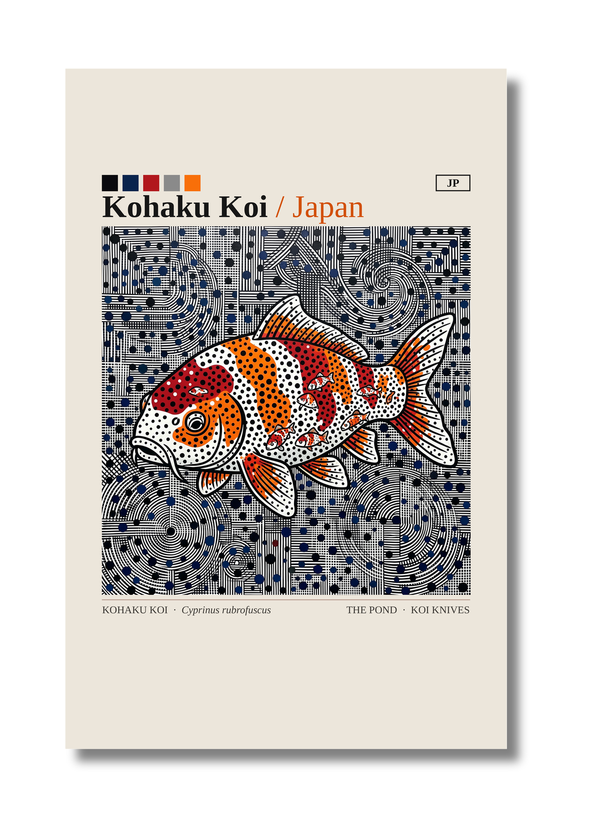Kohaku Koi art card by Koi Knives