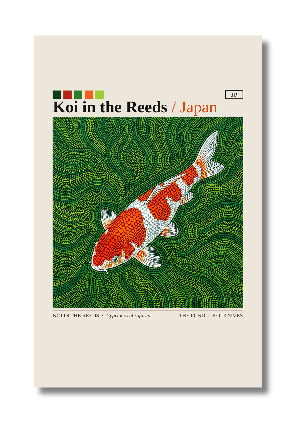 Koi in the Reeds art card by Koi Knives