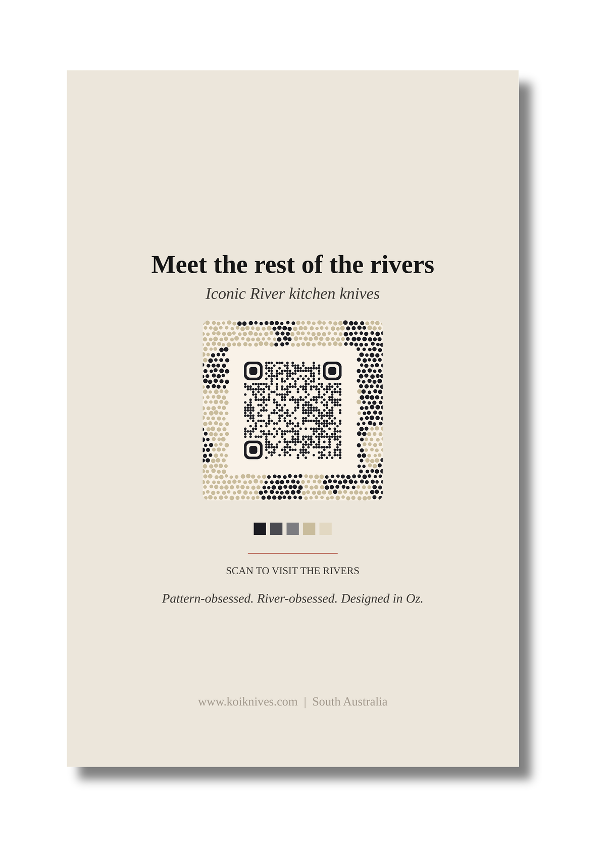 Back of the Margaret River art card with QR code
