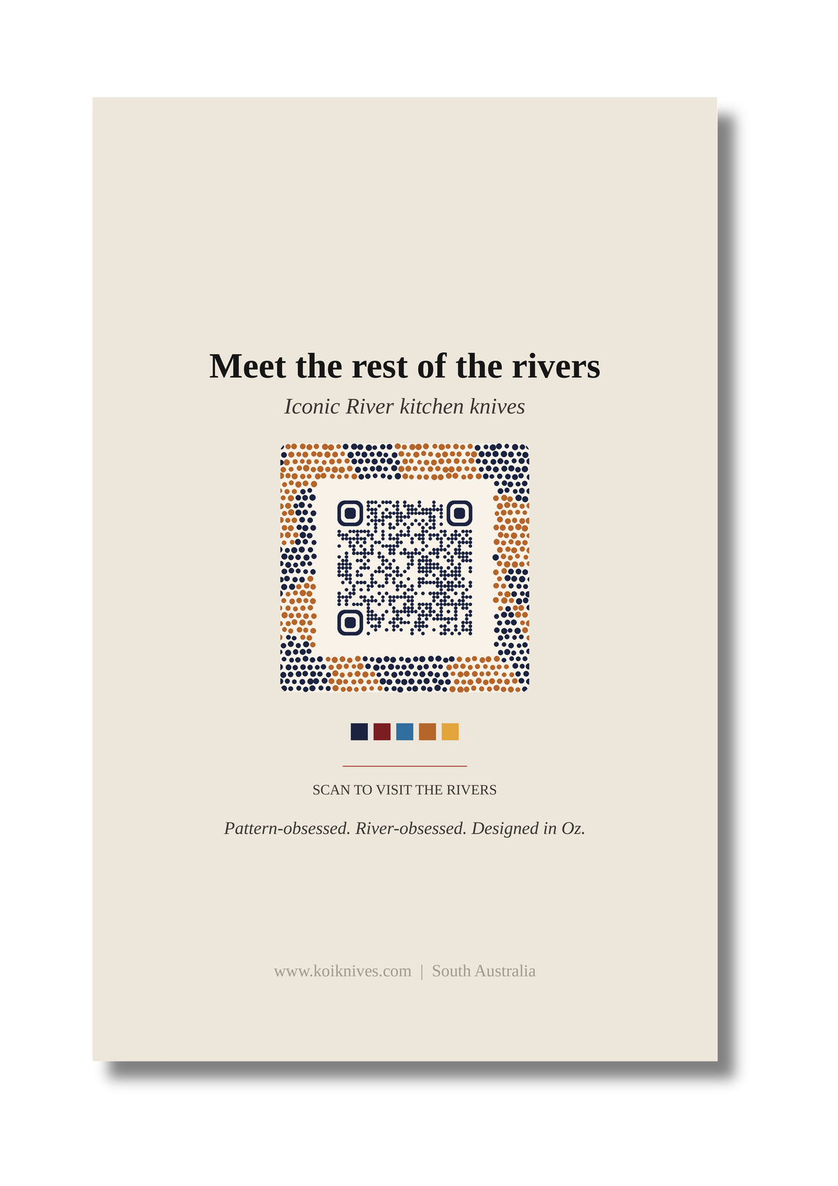 Back of the Murray art card with QR code