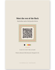 Back of the New Holland Honeyeater art card with QR code