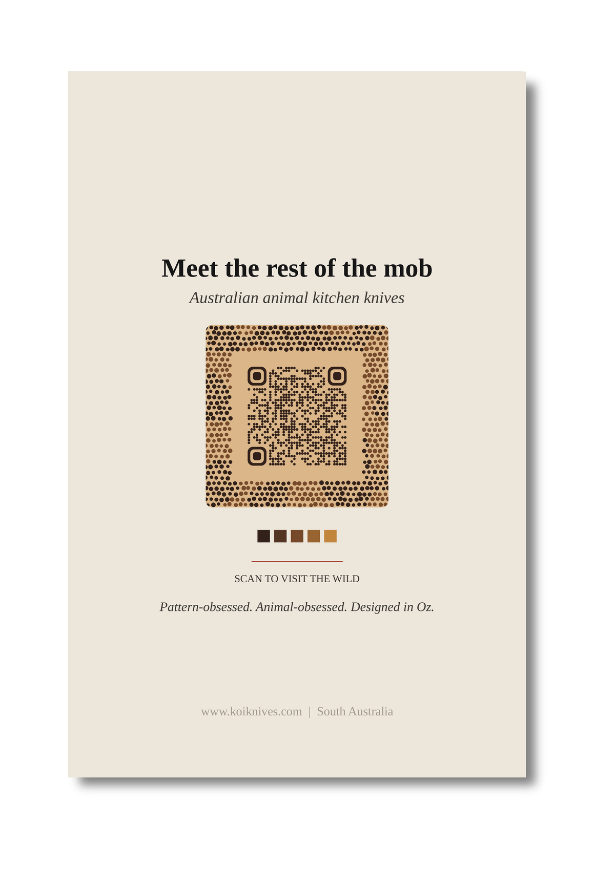 Back of the Platypus art card with QR code