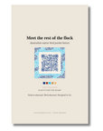 Back of the Superb Fairy-wren art card with QR code