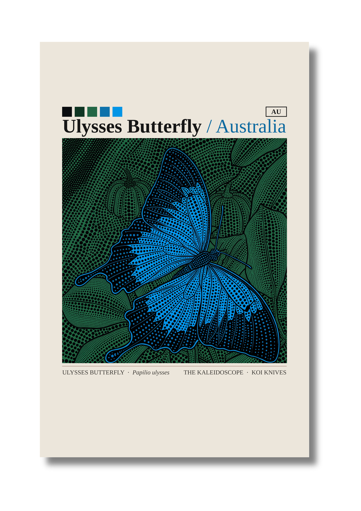 Ulysses Butterfly art card by Koi Knives