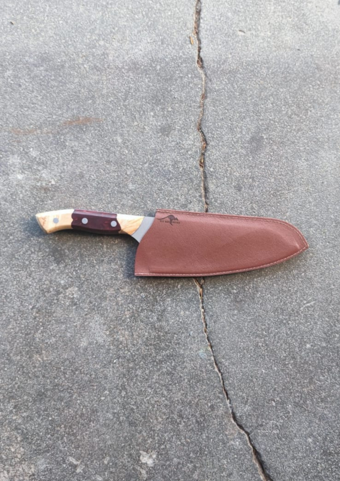 Big Red Kangaroo Leather Sheathe (large) - Koi Knives
