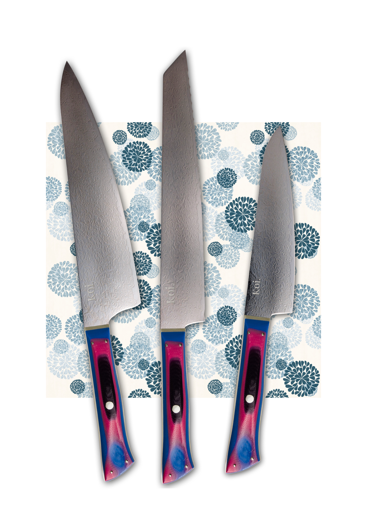 3 Knife Starter Set | "Specialist" | Rainbow Collection - Koi Knives