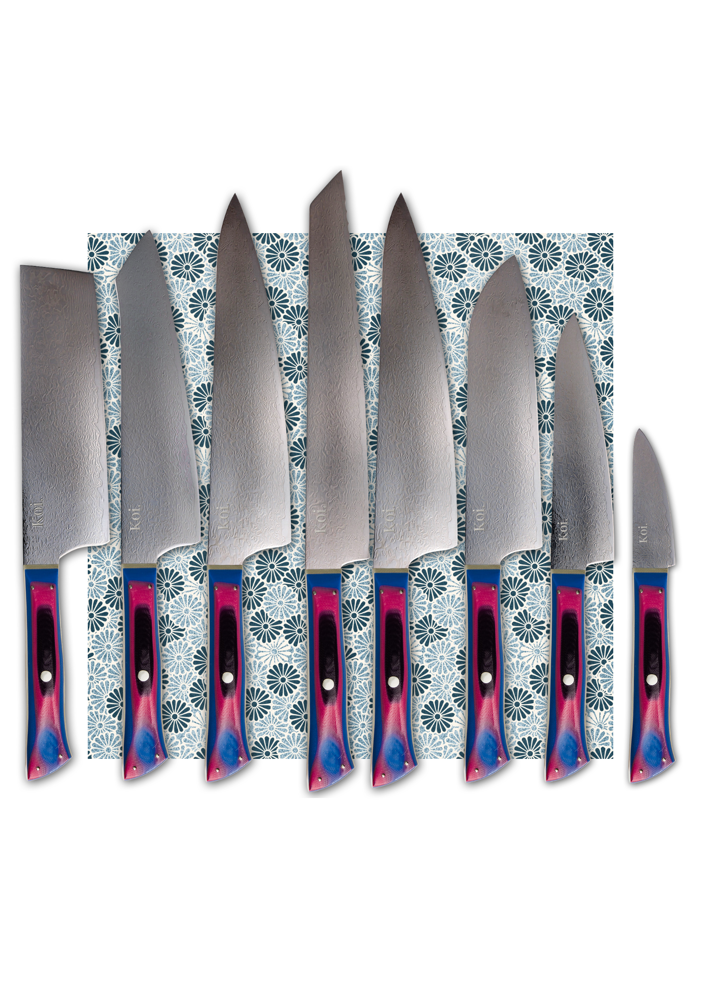 8 Knife Starter Set | &quot;Allrounders&quot; | Rainbow Collection - Koi Knives