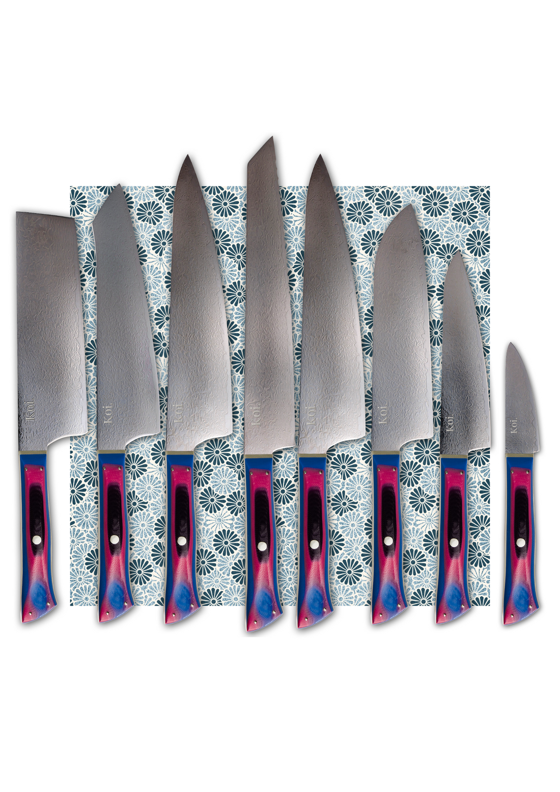 8 Knife Starter Set | "Allrounders" | Rainbow Collection - Koi Knives