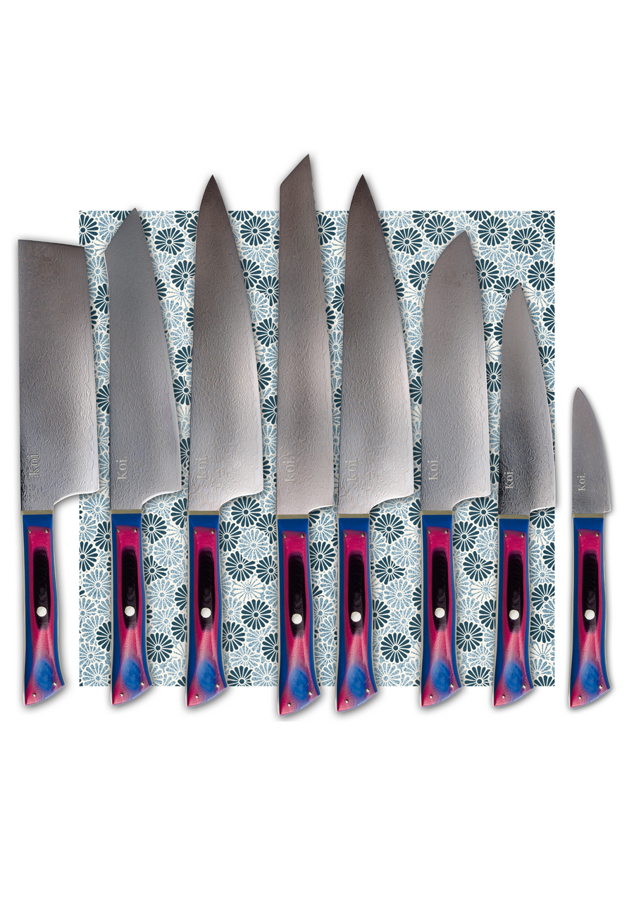 8 Knife Starter Set | "Allrounders" | Rainbow Collection - Koi Knives