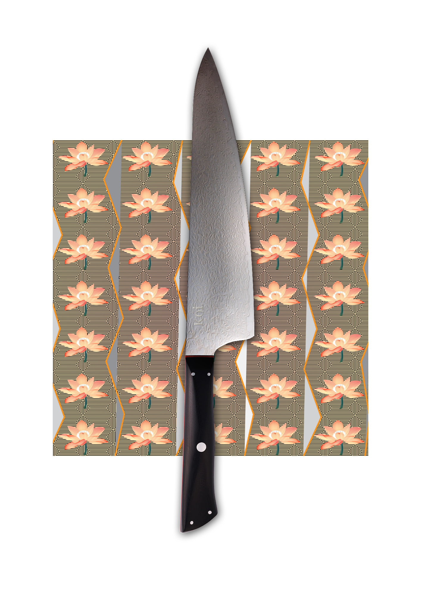 Large Chef&#39;s Knife | &quot;Western Profile&quot; | Ninja Collection - Koi Knives
