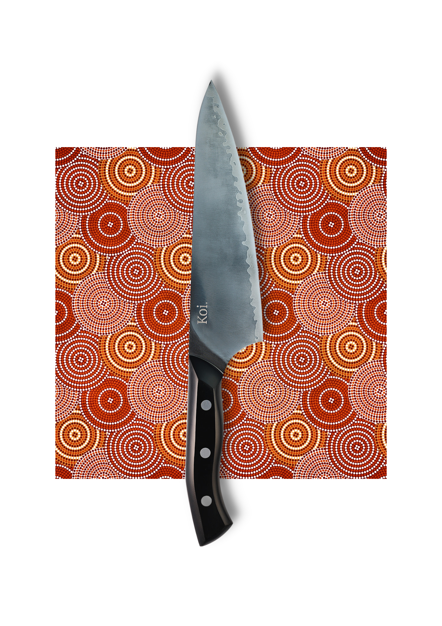 Patina Chef Knife | The &quot;Wallaby&quot; Knife | G10 Handle - Koi Knives