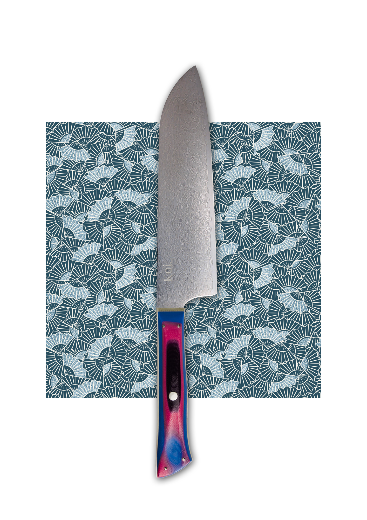 Santoku Multi-Purpose Knife | &quot;Three Virtues&quot; | Rainbow Collection - Koi Knives