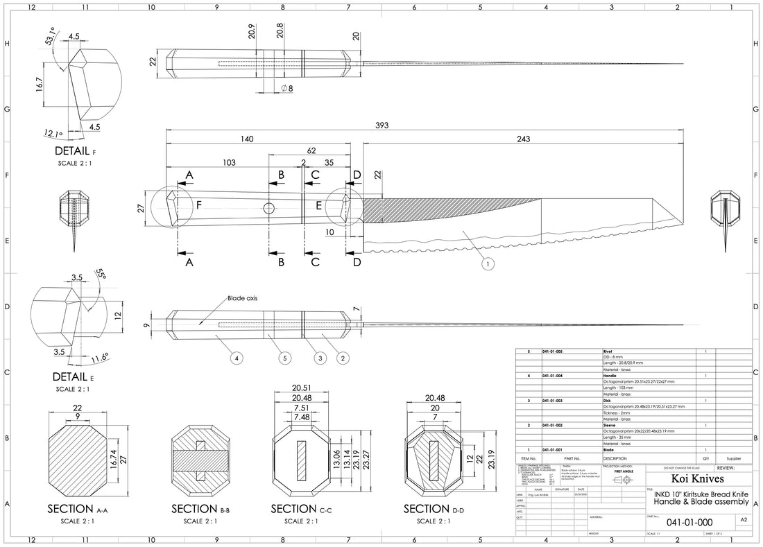 The Serrated Knife - White Handle - Koi Knives