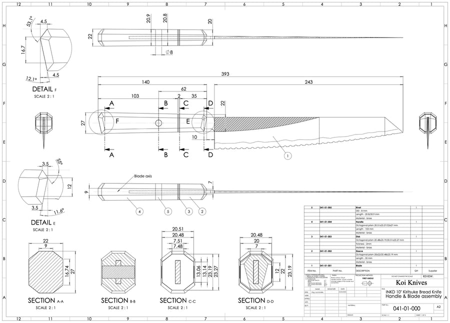 The Serrated Knife - White Handle - Koi Knives
