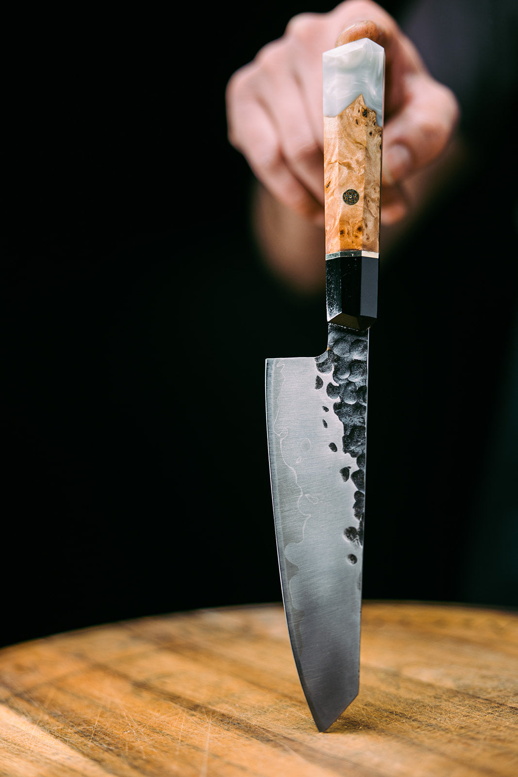 K-Tip Utility Knife - Misty White Handle - Koi Knives